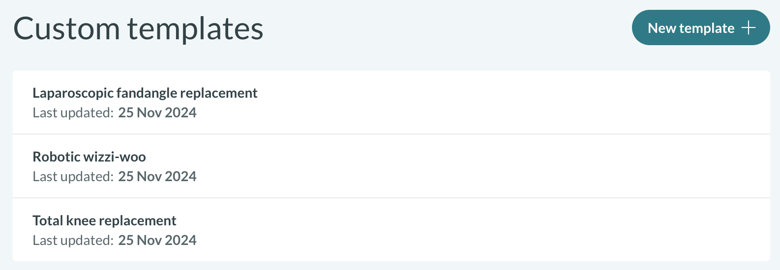 Custom templates in Concentric