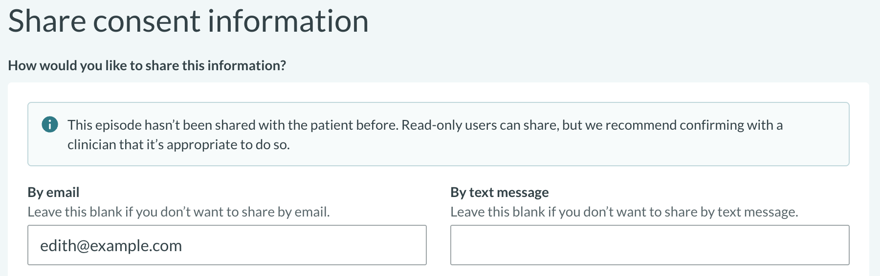 Read-only sharing of consent episode